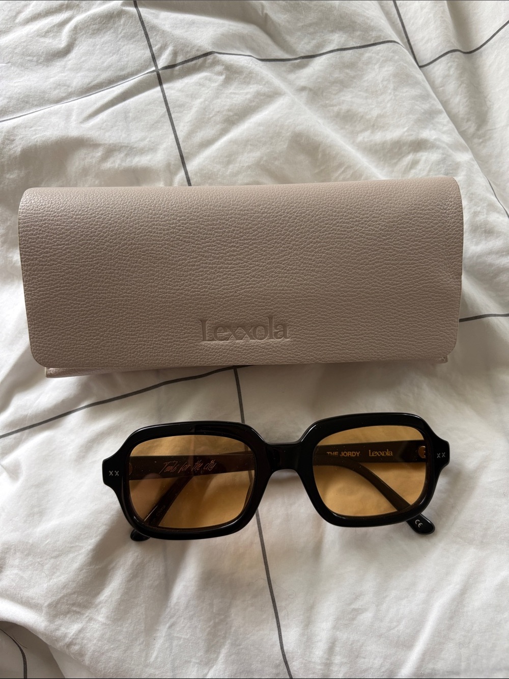 Lexxola Jordy Black Frame Sunglasses and Amber Lenses